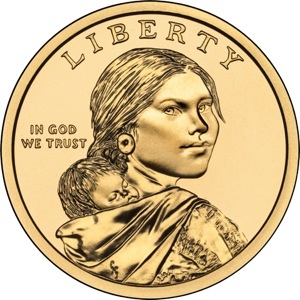 Obverse of the 2009-present Native American Dollar