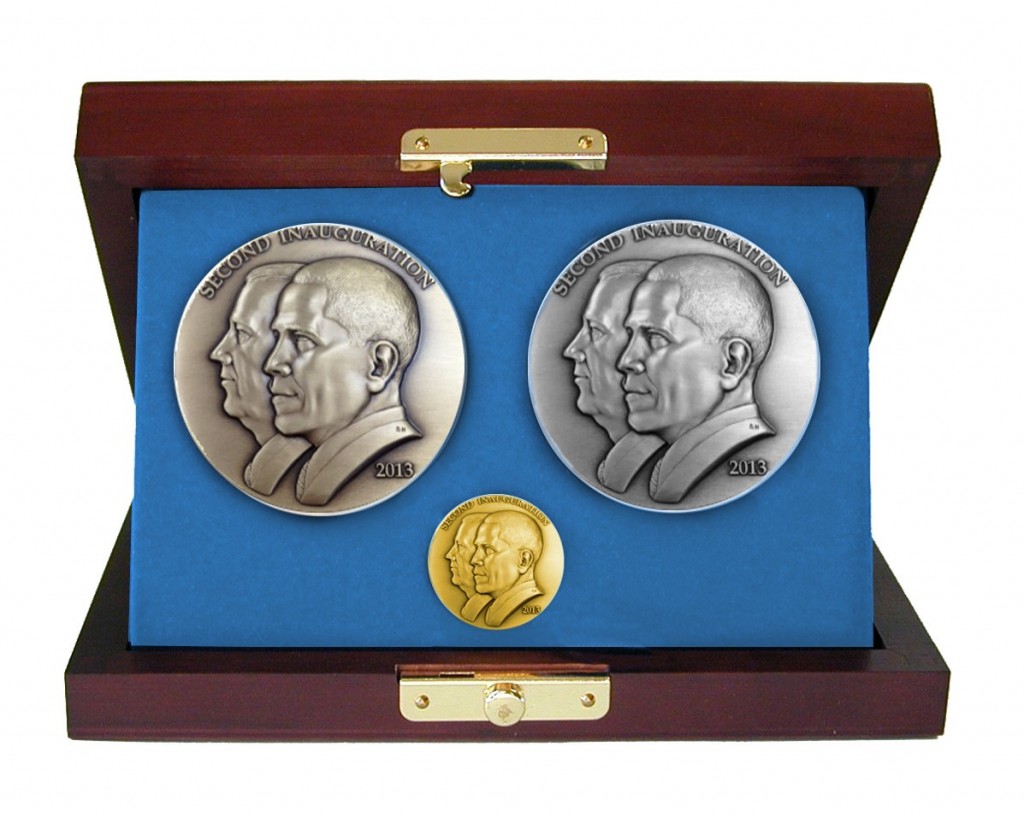 Barack Obama Second Term Inaugural Medal Set (L to R: bonze, gold, silver)