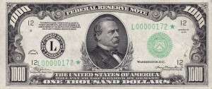 Series 1934 $1000 Federal Reserve Note