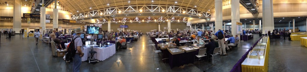 Panorama of the 2013 National Money Show bourse floor at the Ernest N. Morial Convention Center in New Orleans