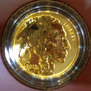 2013-W American Buffalo gold reverse proof obverse
