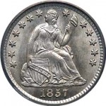 1857 Seated Liberty half dime