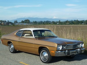 This 1974 Plymouth Gold Duster with a 225 Slant 6 is a memory that is on a truck on its way to is new home in my garage!