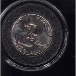 AIP Artist Joe Fitzgerald autographed this 2005 Westward Journey Nickel. They used his design.