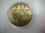 Gift coin presented to guests at Sinatra’s 77th birthday bash at the Star’s Desert Inn casino