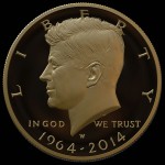 U.S. Mint mock-up of the 24 karat gold 50th anniversary Kennedy half dollar