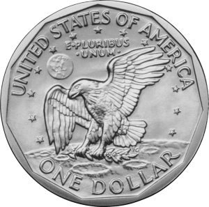 Reverse of the Susan B. Anthony dollar
