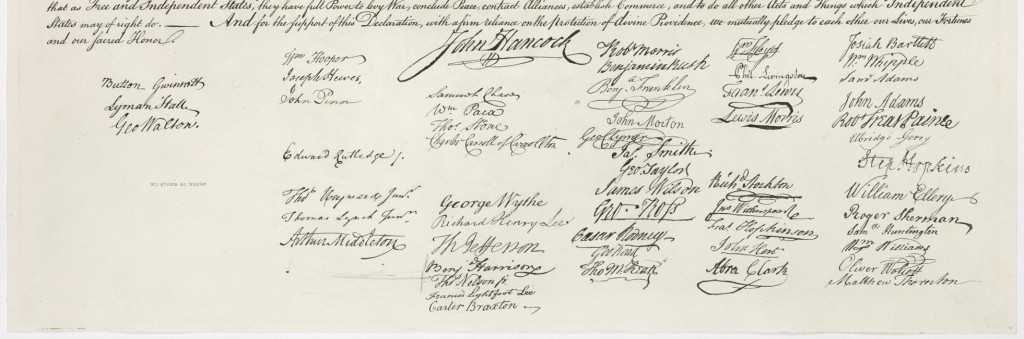 US Declaration Independence Signatures