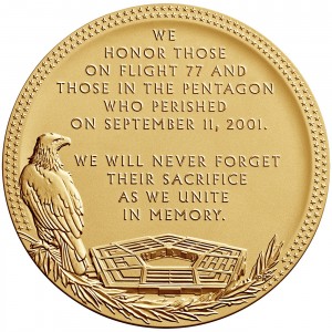 Reverse of the Pentagon Fallen Heroes medal designed and engraved by Phebe Hemphill