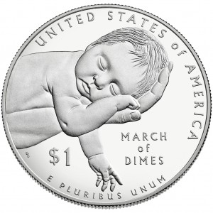2015-W March of Dimes Commemorative dollar reverse