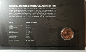 Back of the folder for the 2015 American $1 Coin and Currency Set