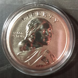 Obverse of the 2015-W Enhanced Uncirculated Native American Dollar
