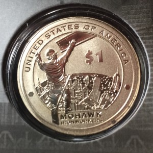 2015-W Native American Dollar Reverse celebrating the Mohawk Iron Workers