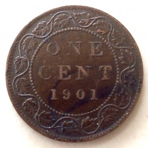 1901 Dominion of Canada Large Cent reverse