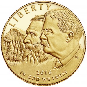 2016 National Park Service Centennial Commemorative with images of John Miur and Theodore Roosevelt