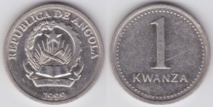 1999 Angola 1 kwanza as a stand-in to help celebrate Kwanzaa