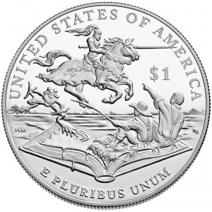 2016 Mark Twain Commemorative Silver Dollar reverse