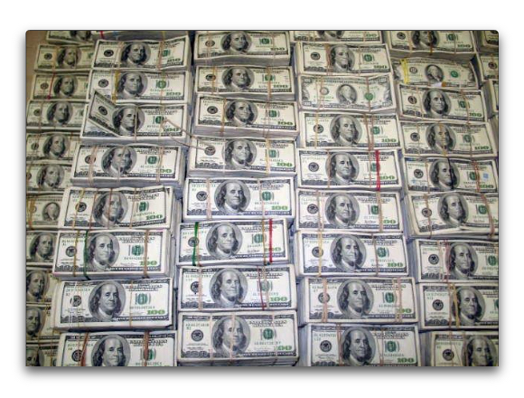 $207 Million in $100 notes seized as part of a drug raid in 2007