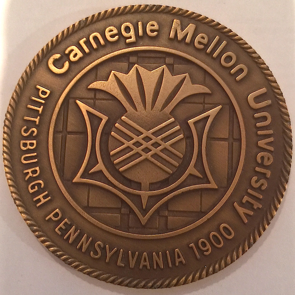 Obverse of the Carnegie Mellon University medal features the school's logo