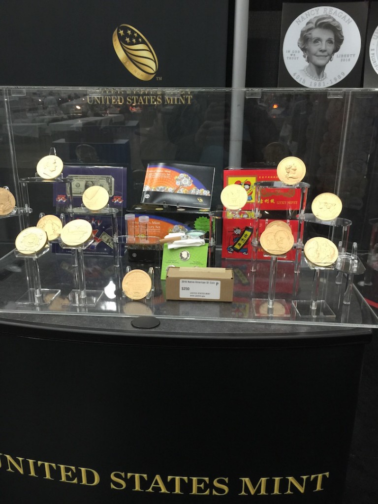 Medals on display at the U.S. Mint booth