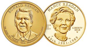 2016 Ronald Reagan dollar & 2016-W Nancy Reagan $10 gold coin