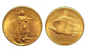 One of the ten 1933 Saint-Gaudens $20 Double Eagle gold coins from the Longbord Hoard confiscated by the U.S. Mint
