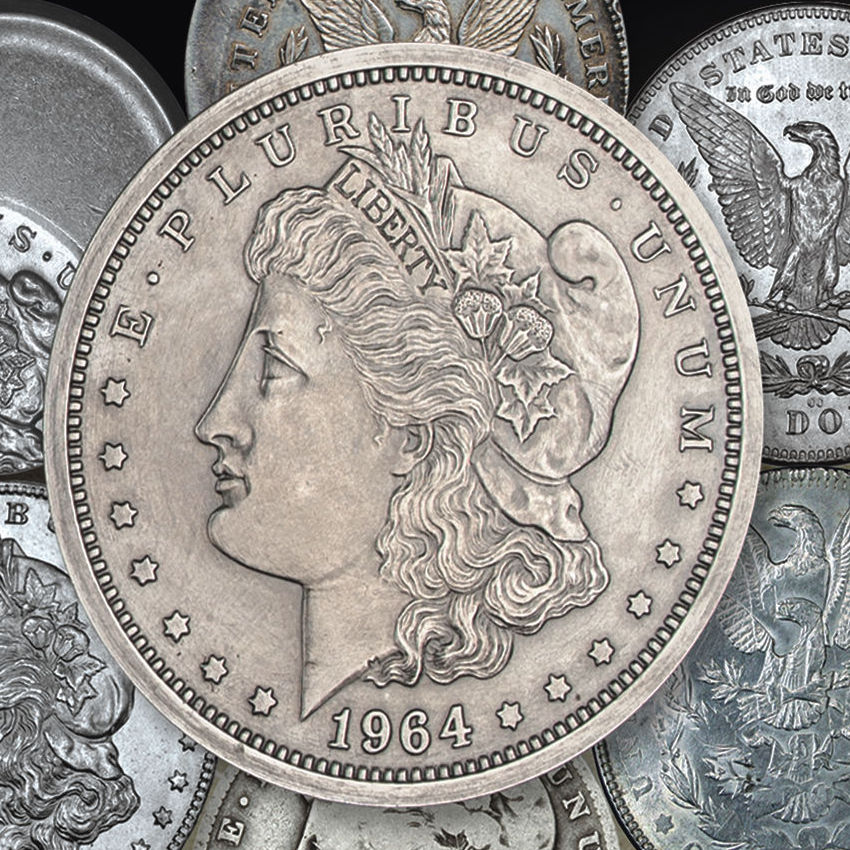 Close-up of the alleged 1964 Morgan Dollar