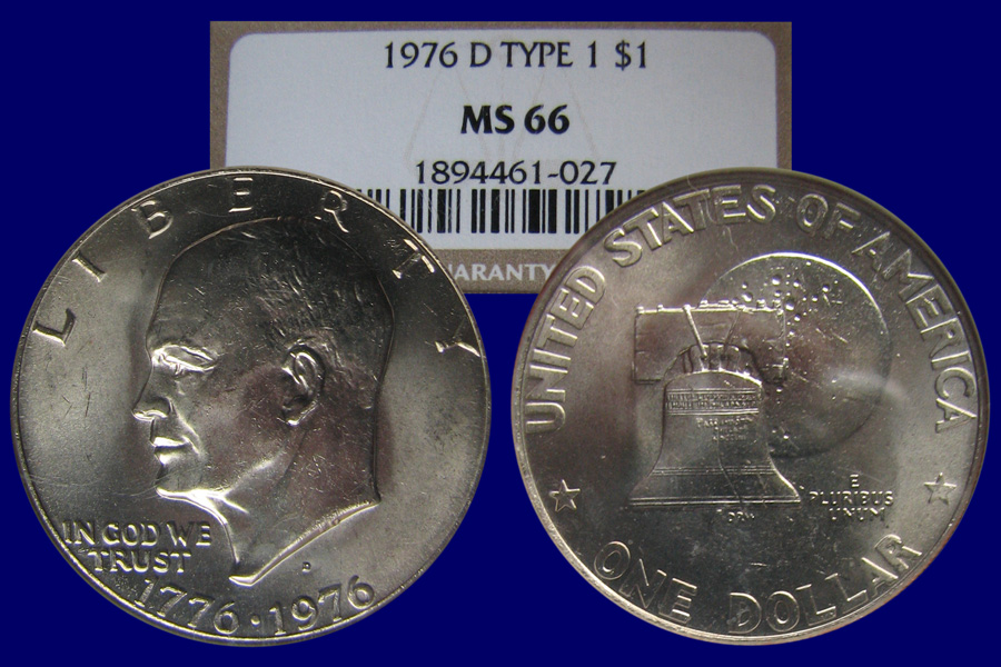1976-D T1 Eisenhower $1 NGC MS66