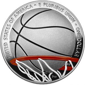 Colorized Basketball Hall of Fame Silver Dollar Coin