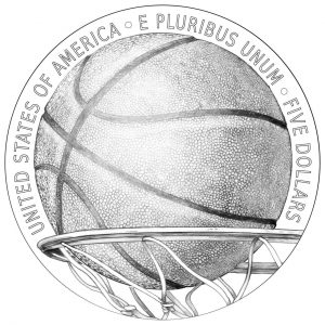 Naismith Memorial Basketball Hall of Fame Commemorative Coin reverse